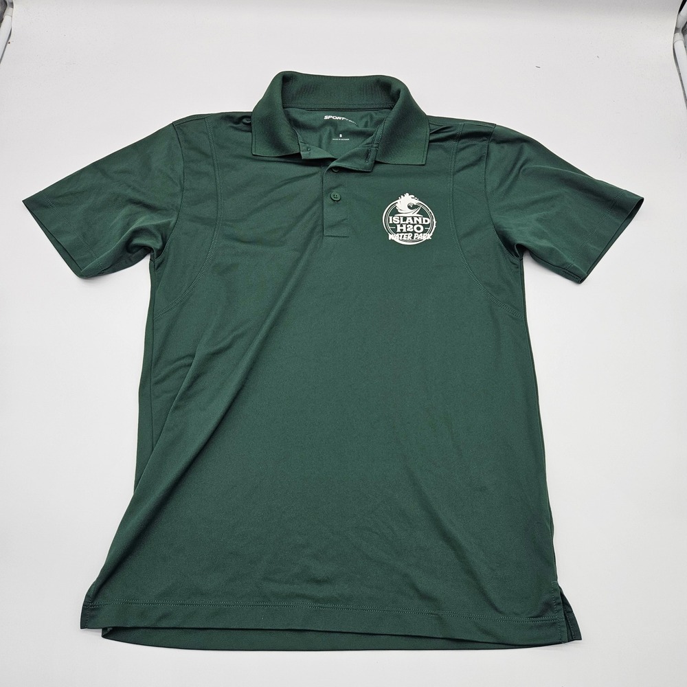 Island H2O Water‎ Park Polo Shirt Green Short Sleeve Men's Size S